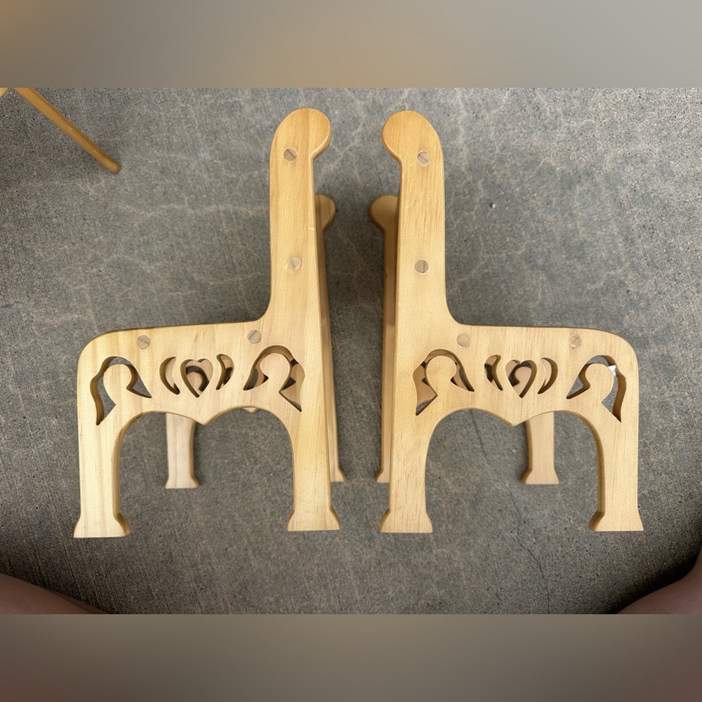 Vintage Wooden Doll Table (1) & Chairs (2) Furniture Set - Picture 12 of 17